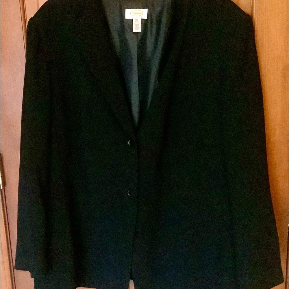 TALBOTS Blazer Jacket Size 20W Black Lined Two-Button Closure